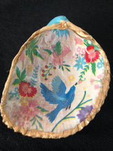 Load image into Gallery viewer, Blue Bird trinket tray Shell Art