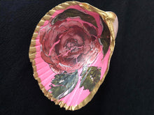 Load image into Gallery viewer, Rose trinket tray Shell Art