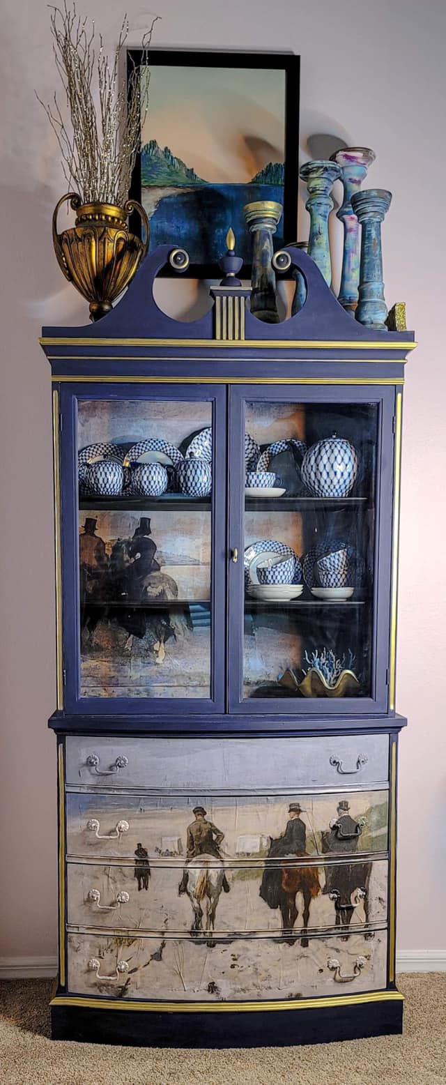 China Cabinet Decoupaged     Sold