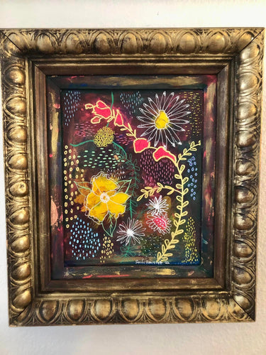 flowers dark background abstract colors