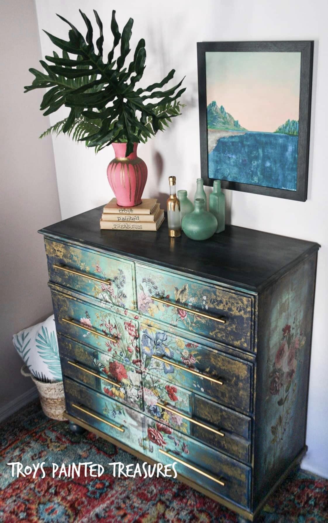 princess polly baby blue dress Painted Dresser with Transfers – Troys Painted Treasures