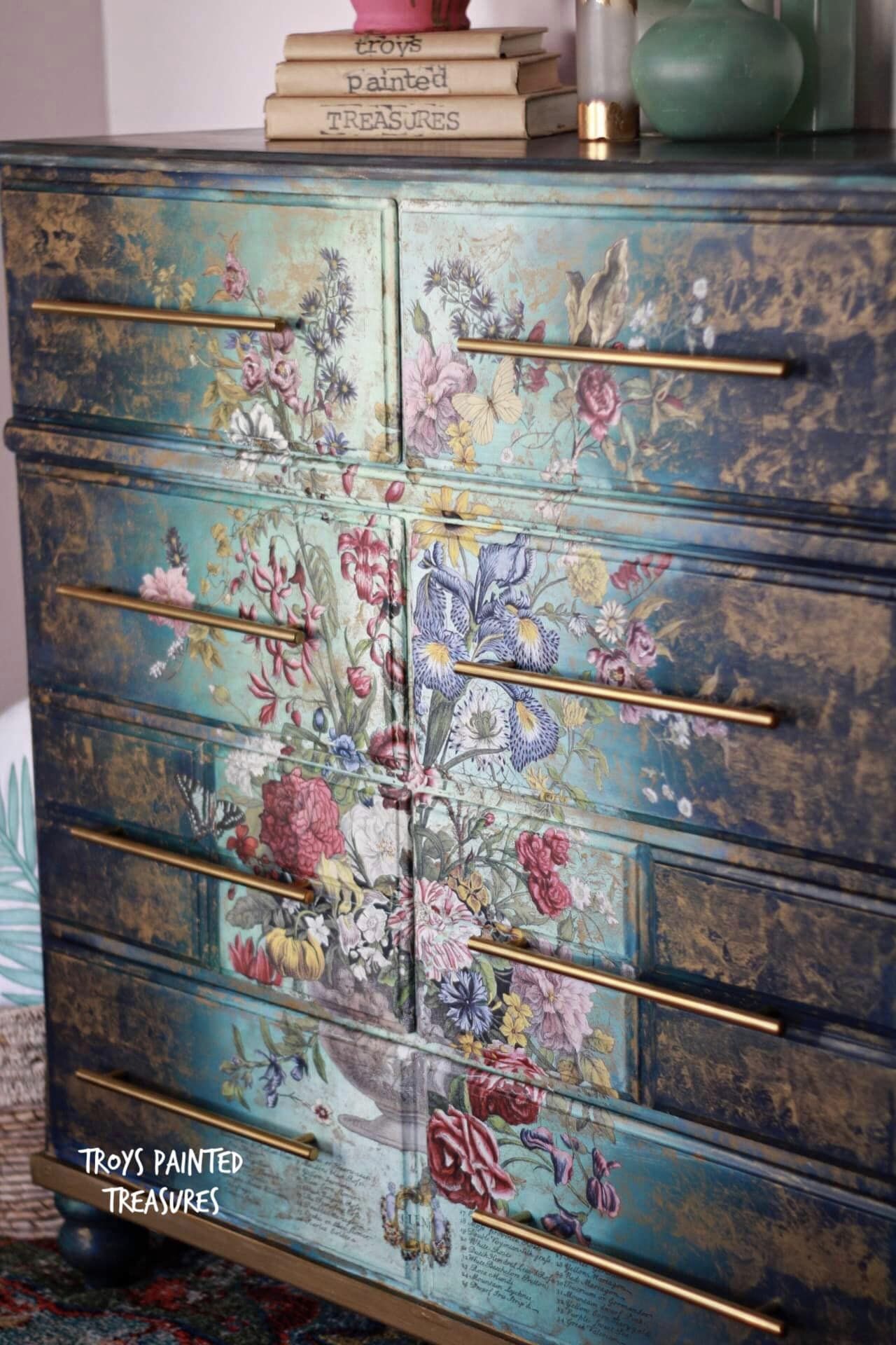 Painted Dresser with Transfers – Troys Painted Treasures Painted Dresser with Transfers – Troys Painted Treasures